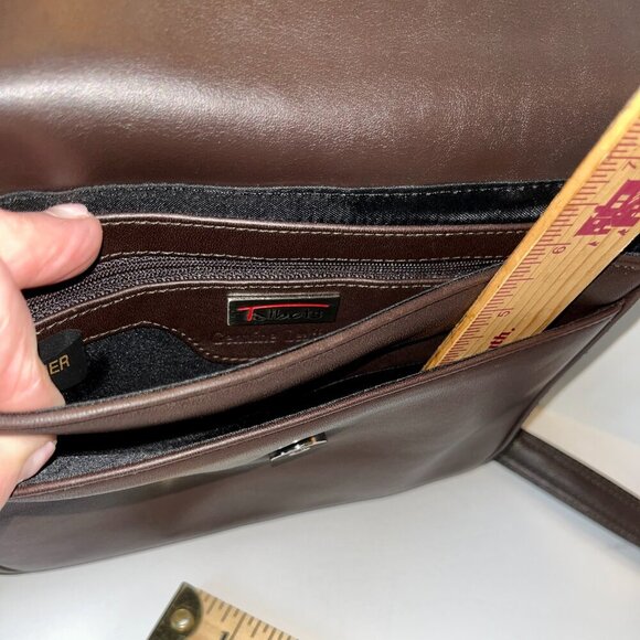 Vintage Talbots Chocolate Brown Leather Shoulder Bag NWOT - Picture 7 of 15